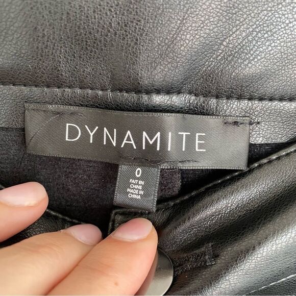 DYNAMITE | Straight Leg Faux Leather Pants - Picture 6 of 11